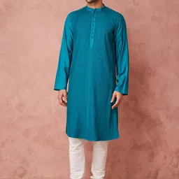 Fabindia Striped Printed Mandarin Collar Straight Kurta-18
