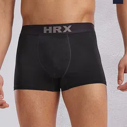 HRX by Hrithik Roshan Pack Of 2 Sweat Absorbent Trunks HRX-PV-SOLID-Black-Navyblue-M-0