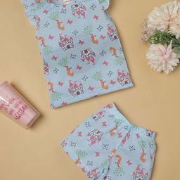 RAINE AND JAINE Girls Pure Cotton Printed Night suit-image-92