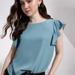 encore by INVICTUS Flutter Sleeve Top-image-63