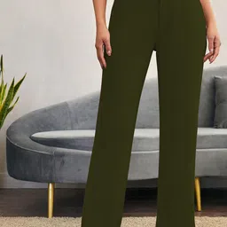 KERI PERRY Women Relaxed Straight Leg High-Rise Trousers-image-22