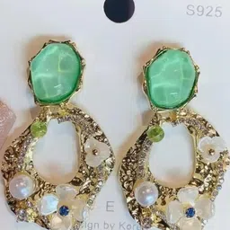 AKISON JEWELS Quirky Crystal Studded Drop Earrings-11