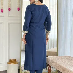 Divyadham Textiles WomenEmbroideredThread Work Kurta with Trousers & With Dupatta image 4