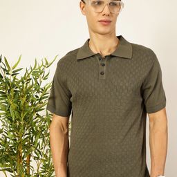 Thomas Scott Men Bio Finish Self Design Polo Collar Cotton T-shirt-picture-35