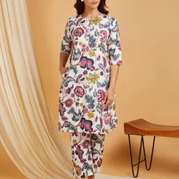 SANASH Collections Floral Printed Pure Cotton Tunic With Trousers-picture-29