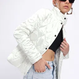 DressBerry Glossed Armor Quilted Jacket-image-59