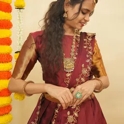 Fabcartz Semi-Stitched Lehenga & Unstitched Blouse With Dupatta image 2
