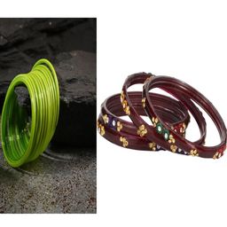 SOMIL Set of 16 Green Alloy Artificial Stones & Beads Bangles-image-84