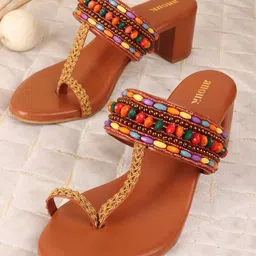 Anouk Colourblocked PU Block Sandals-7