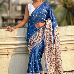 all about you Floral Zari Khadi Saree-image-63