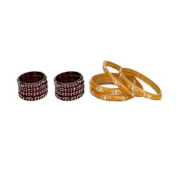 1ST TIME Set Of 12 Maroon Alloy Artificial Stones & Beads Bangles-picture-41