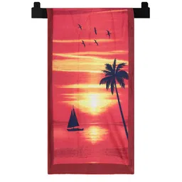 Kuber Industries Red & Yellow 1 Printed Cotton 210 GSM Bath Towel-53