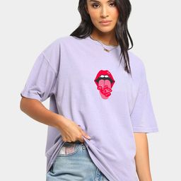RAYACLOSET Women Conversational Printed Oversized Cotton T-shirt-image-84