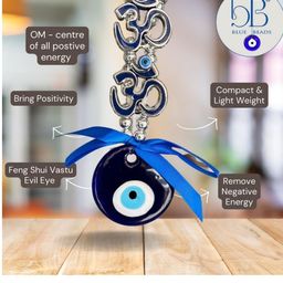 BLUE BEADS Blue Om Design Blue Glass Evil Eye Wall Hangings-picture-9