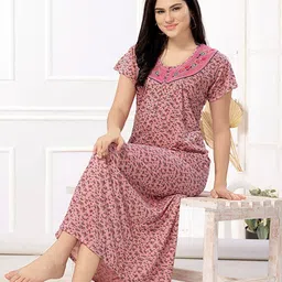 For You For Me Women Printed Maxi Nightdress-98