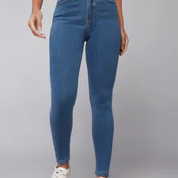 DOLCE CRUDO Women Solid Skinny Fit High-Rise Light Fade Stretchable Jeans-picture-45