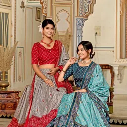ZIBLON Printed Foil Print Ready to Wear Lehenga & Blouse With Dupatta image 4