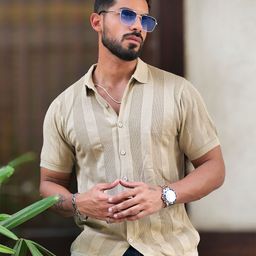 Maniac Men Comfort Slim Fit Opaque Striped Casual Shirt-image-20