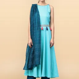 Anouk Rustic Women Solid Embroidered Kurta with Trousers & Dupatta-36
