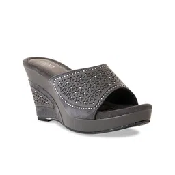 Khadims Women Embellished Wedge Sandals-image-28