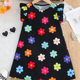 YK Floral Print Flutter Sleeve A-Line Dress-picture-10