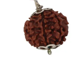 Divine souvenirs Unisex Silver-Plated Circular Rudhraksha Pendants-image-52