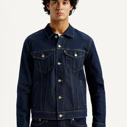 Levis Men Spread Collar Solid Denim Jacket-picture-40