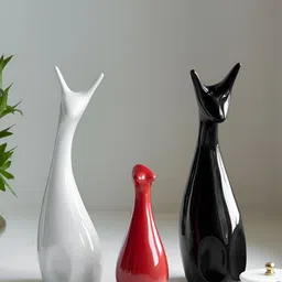 Claymistry White 3 Pieces Ceramic Figurine Showpiece-image-31