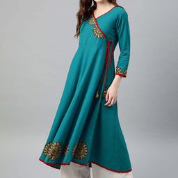 IKRASS Women Embroidered Angrakha Anarkali Kurta-image-88