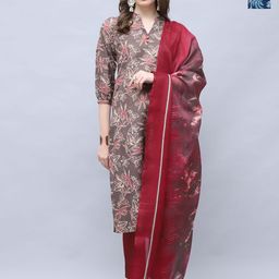 Roly Poly Women Floral Printed Regular Kurta with Trousers & With Dupatta-6