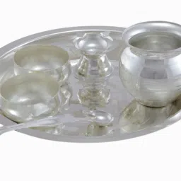 German Silver Thali set Silver-image-11