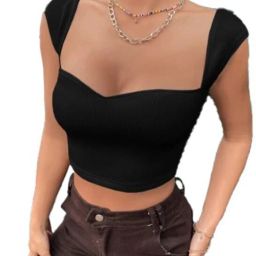 Casual Sleeveless Self Design Women Black Top-image-74