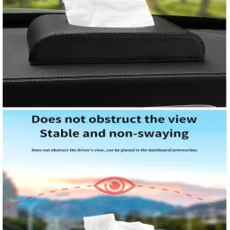 ayw Tissue Holder Black Leatherite/Include Tissue/Save Space For Home/Car/Office-249 Vehicle Tissue Dispenser image 3