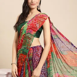Rani Saahiba Multicoloured Bandhani Saree-picture-49
