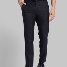 Raymond Men Checked Slim Fit Formal Trousers-picture-17