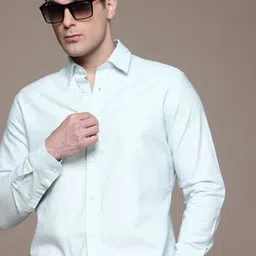 MANGO MAN Pure Cotton Casual Shirt with Embroidered Logo Detail-image-69