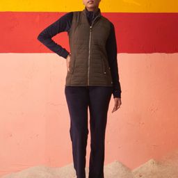 Lakshita Mock Neck Sleeveless Bomber Jacket-46