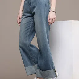 The Roadster Life Co. Women Wide Leg High-Rise Heavy Fade Jeans-picture-48
