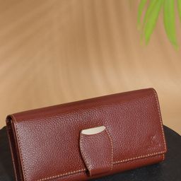 K London Women Brown Textured Leather Two Fold Wallet-54