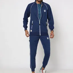 Sports52 wear Men Blue Brand Logo Printed Pure Cotton Tracksuit-image-65