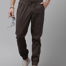 The Roadster Life Co. Men Mid-Rise Joggers Trousers With Drawstring Closure-7