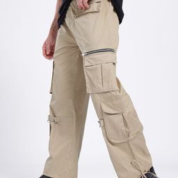 glitchez Men Zip Detail Loose Fit Cargos-image-14