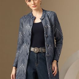Chemistry Chevron Printed Woollen Longline Cardigan-picture-0