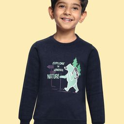 Miss & Chief Boys Blue Printed Pure Cotton Sweatshirt-image-4