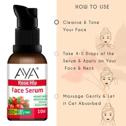 AYA Rosehip Face Serum for Skin Brightening and Nourishment - 10ml image 4