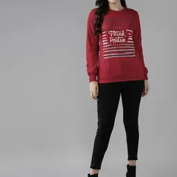 Cayman Women Maroon Printed Sweatshirt-image-71