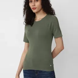 Van Heusen Green Self Pattern Top-picture-30