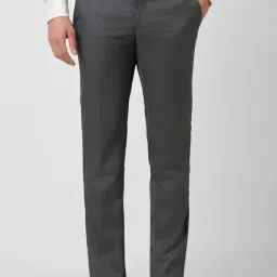 Peter England Grey Slim Fit Trousers-picture-22
