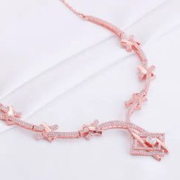 GIVA Love All Around 92.5 Sterling Silver Studded Twig Necklace for Women-picture-19