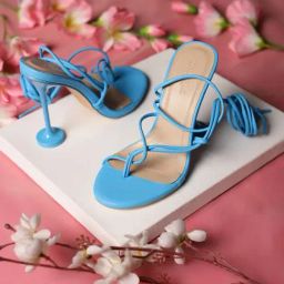 Truffle Collection Women's Pale Blue Gladiator Stilettos-image-61